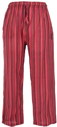 GURU-SHOP, Pantalones de Yoga, Pantalones Goa, Rojo, Algodón, Tamaño:XL (52), Pantalones de Hombre