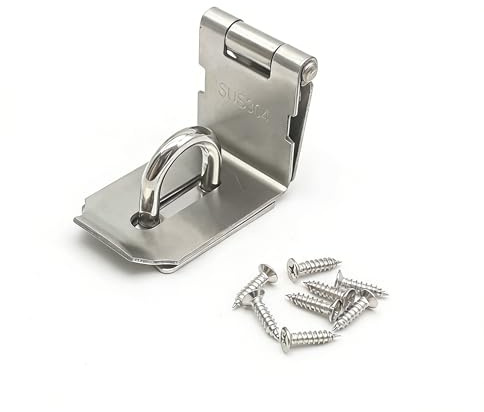 DINGCHI Verrouillage lourd pour cadenas, Verrou de porte, 90 degrés, Verrou de sécurité en acier inoxydable pour porte coulissante/coulissante, Plus épaisseur de nickel satiné