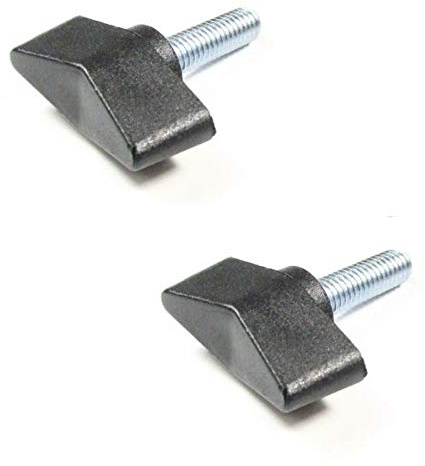 2 tornillos de mariposa con perno roscado, M4, M5, M6, plástico, acero, tiradores en T, tornillo de 4 mm, 5 mm, 6 mm, tuercas universales, negro (M5 x 12)