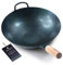 Mammafong Wok mit flachem Boden, Karbonstahl, 35,6 cm, chinesischer Pow Wok, traditionell handgehämmerte Woks und Rührpfannen
