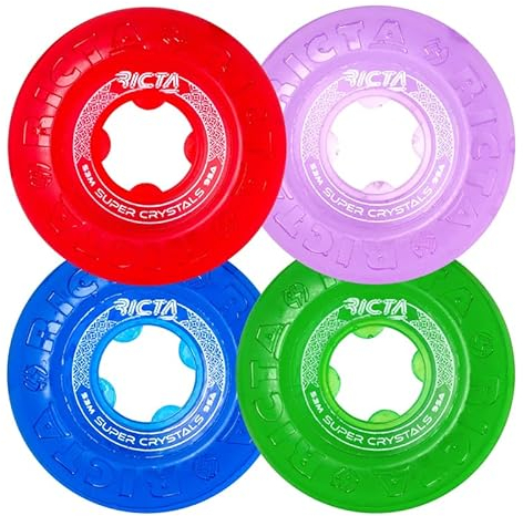 Ricta Super Crystals 95a Skateboard-Rollen, Trans-Violett/Grün/Blau/Rot, 53 mm