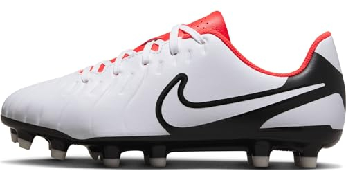 Nike JR. Tiempo Legend 10 Club, Zapatos de Gimnasia, White Black Bright Crimson, 38 EU