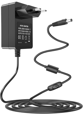 Cable de alimentación adaptador de CA 12V 2A para tocadiscos Audio-Technica AT-LP60X-BK, AT-LP60X-BW, AT-LP120XUSB-BK con accionamiento directo