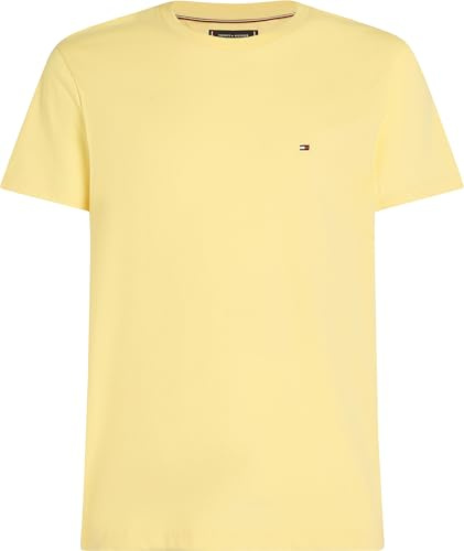 Tommy Hilfiger Camiseta de Manga Corta Hombre Seasonal Solid tee con Cuello Redondo, Amarillo (Citronella), L