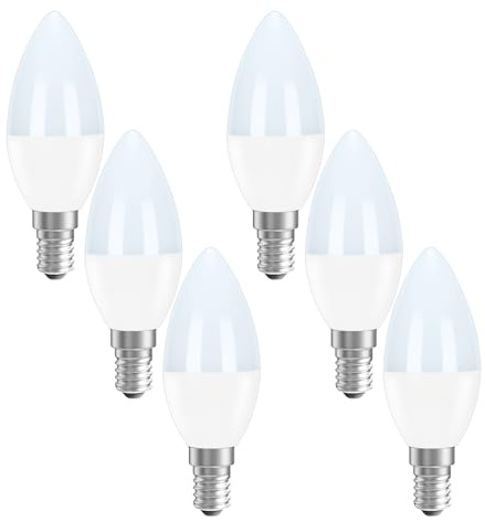 PureShine SES E14 Led Light Bulb Warm White, Small Edison Screw,40W Equivalent,5 Watt 470LM,3000K, Energy Saving Lightbulbs, Pack of 6