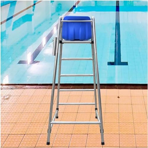 SAFWELAU Taburete alto Escalera para Piscina Acero 180 cm de altura Silla de salvavidas al aire libre para piscinas Patio Beach Lake, Acero inoxidable resistente elevado. para adultos/niños, Carga 330