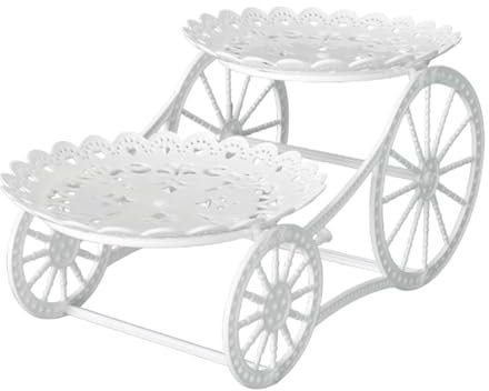 SiaBiced Support à Gâteaux à Deux Niveaux, Présentoir pour Fruits et Bonbons, Support Polyvalent pour événements, Rond Creux