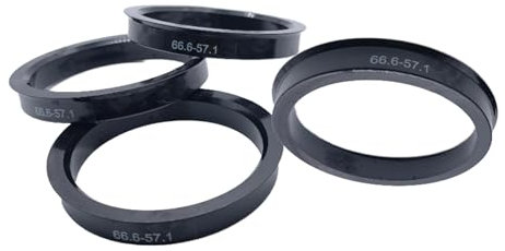 HAFRILY 4X 66.6mm Auf 57.1mm Zentrierringe Radnaben-Zentrierringe Kompatibel mit VW, Mercedes-Benz und Audi Kunststoff Schwarz