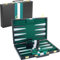 NEWFUN 18 Zoll Backgammon，Backgammon Holz，Backgammon Koffer，Backgammon-Set, Brettspiel mit hochwertigem Lederetui mit Würfelbecher, tragbares und für Erwachsene Brettspiel