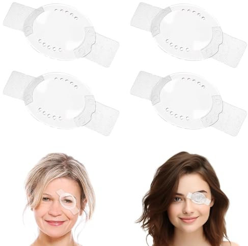 JEYORZY 4 Pcs Cache-yeux pour Adultes/enfants, Protection Oculaire Transparente en Plastique à 10 Trous, pour Chirurgie Oculaire, Respirant Après la Chirurgie et Protection des Yeux