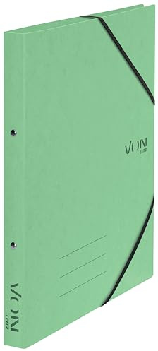 Leitz 30120050 - Raccoglitore ad anelli, formato A4, con 2 anelli e chiusura con elastico, larghezza dorso 25 mm, per 140 fogli, meccanismo ad anelli, per scuola, studio e casa, 5 pezzi, verde menta