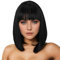 HTTDSLF Noir Straight Bob Wig With Bangs Perruque pour Femmes, Noir Bob Perruque, Perruques Courtes et Droites, Perruques de Cheveux Synthétiques Cosplay Utilisation Quotidienne de la Fête