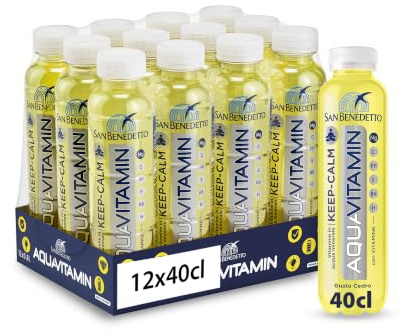 San Benedetto Aquavitamin KEEP-CALM Gusto Cedro, Bevanda con alto contenuto di Vitamina C, Vitamine in Acqua Minerale, 12x400ml