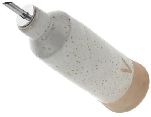 Mobestech Ceramic Oil Dispenser Bottle with Lid 10Oz Kitchen Vinegar Sauce Jar for Home and Restaurant Use Refillable Liquid Sauce Container with Pour Spout