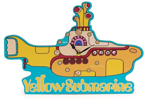 Puckator The Beatles Yellow Submarine Licensed Picture Clock - Wall Clock Clocks - Mens Cute Cool Preppy Home Gaming Room Bedroom Office Decor Decoration - Asthetic Accessories Stuff Men Things