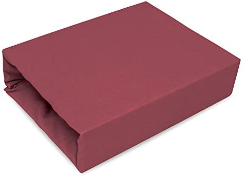 Best for Kids Spannbettlaken Spannbetttuch 100% Baumwolle Jersey in 22 Farben und 9 Größen (70x140, Bordeux)