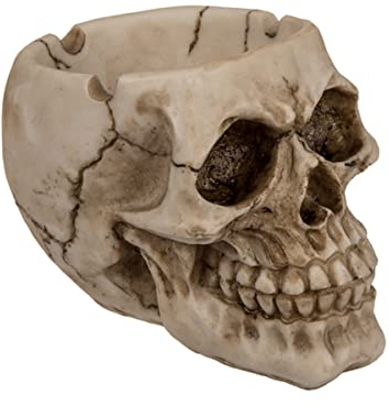 OOTB Skull Ashtray, Polyresin, Multi-Colour, 10 x 6 x 12 cm
