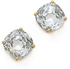 Kate Spade New York Small Square Studs, Clear