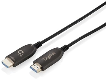DIGITUS HDMI AOC Hybrid fiberoptisk kabel - HDMI 2.1 - 8k/60Hz - UHD-II - Ethernet-kanal - HDR eARC HDCP 2.2 - guldpläterade kontakter - 10m - svart