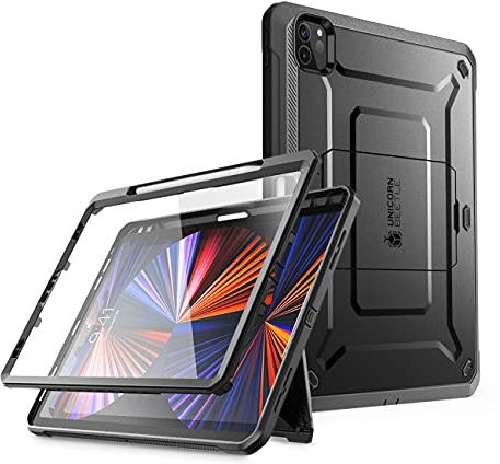 SUPCASE Custodia per iPad Pro da 11 pollici (2022/2021/2020) Bumper Case 360 Gradi Cover Support Apple Pencil Laden [Unicorn Beetle PRO] con protezione schermo e supporto (nero)