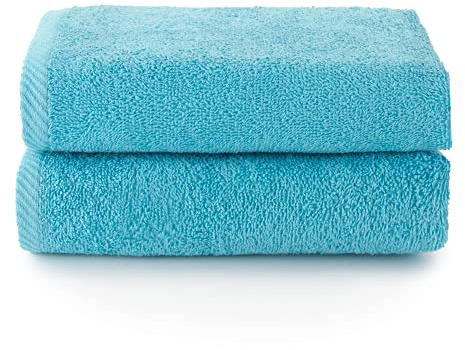Top Towel - Plus - Große Handtücher- handtücher - 2 Gesichts- oder Handtücher - 30x50 cm - 100 % Baumwolle - Aquamarin