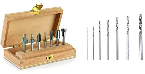 Kit d'Accessoires Dremel 660 - Coffret de 7 Fraises à Défoncer & 628 Lot de 7 Forets de Perçage - 7 Accessoires pour Outils Rotatifs Multifonctions, Plastique et Plexiglas de 0,8 à 3,2mm