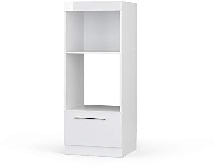 Vicco Mikrowellenschrank Fame-Line, Weiß Hochglanz, 60 cm offen
