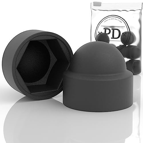 PD® Capuchons de protection hexagonaux M8 (largeur de clé 13) | Capuchons de protection en plastique noir pour les vis | Bouchons de protection durables pour écrous et tête de vis | 50 pièces