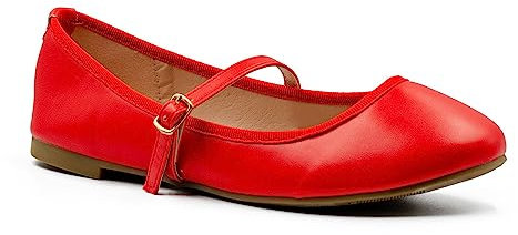 Womens Flat Pumps Girls Dolly Dollie Ballet Ballerina Ladies Work Smart Office Back to School Formal Comfort Round Toe Slip On Flats Shoes with Buckle Strap
