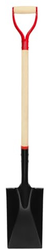 VNIMTI Spade Shovel for Digging, Heavy Duty Spade Shovel with Wooden D-Handle, Square Flat Shovel for Gardening and Edging, 45 Inches