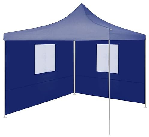 ShCuShan Gazebo Pieghevole Professionale 2 Pareti 2x2m Acciaio Blu,Gazebo Pieghevole, Gazebo da Giardino Tenda Padiglione Pop up