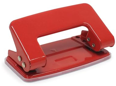WAYTEX 931365 - Perforadora de 2 agujeros de metal para hojas de archivador, capacidad de 10 hojas de papel, con depósito
