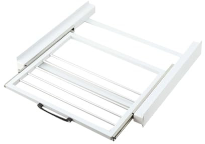 Cozyel Telaio intermedio universale con base estraibile per lavatrici e asciugatrici, accessori per lavatrice, telaio di collegamento, telaio intermedio lavatrice e asciugatrice (con cinghia di