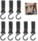 8 Stück S Haken mit Lederschlaufe, Haken für Kleiderstange Leder, S Camping Haken, Leder Haken Schwarz zum Aufhängen, Garderobenhaken Leder S-Haken, Lederschlaufe Haken für Küche, Badezimme, Camping