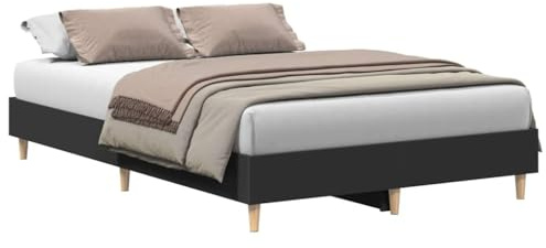 vidaXL Estructura de Cama sin colchón Negra 140x190 cm Madera, Muebles de Dormitorio, Base de Cama, Cama Doble, Cama, armazón de Cama, Cama con palets