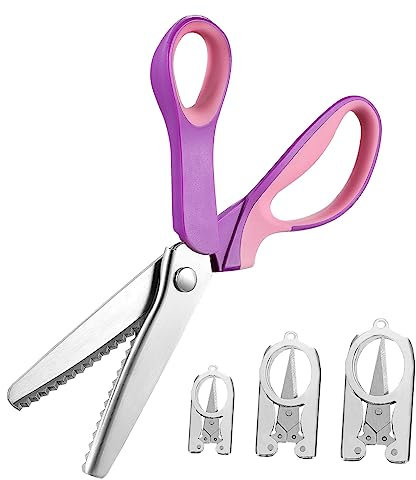 HAWILLOSCH 4stücke Teiliges Schneiderscheren Zickzackschneider Ergonomischen Falt-scheren Und Dekorativen Kanten Für Stoff Papier Und Bastelarbeiten Tragbar Und Langlebig