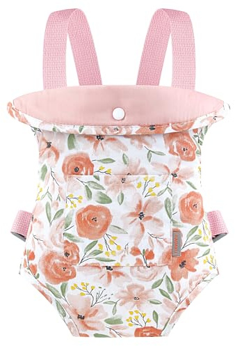GAGAKU Muñeca Transporte con Correa Delantera y Trasera para Muñecas, Accesorios para Muñeca con Correas Ajustables para Niñas Pequeñas, Roses