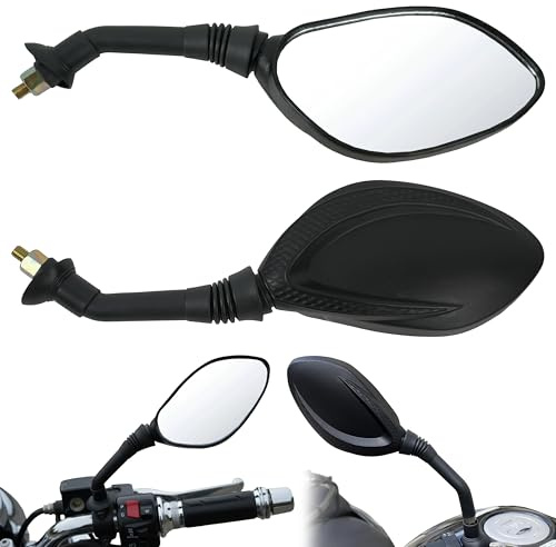 Specchietti Moto Omologati Universali 360° in ABS Antiurto – Coppia Specchietti Manubrio per Scooter e Moto Sportive.