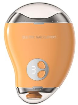 Coupe-ongles électrique, machine électrique 2-en-1 pour tailler et polir les ongles, Polisseur d'ongles Rechargeable Anti-Pincement, Outil de soin des ongles des doigts et des orteils,Jaune