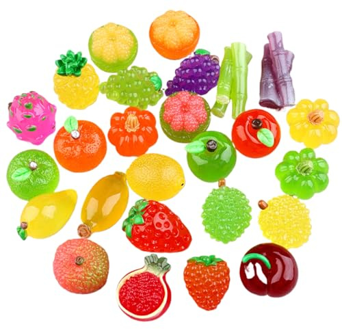 100 Piezas Mini Juguetes de Comida Bolsas ciegas simulación Linda Fruta Luminosa Mini Resina Comida Juguetes misteriosos favores de Fiesta Regalos creativos para niños niñas