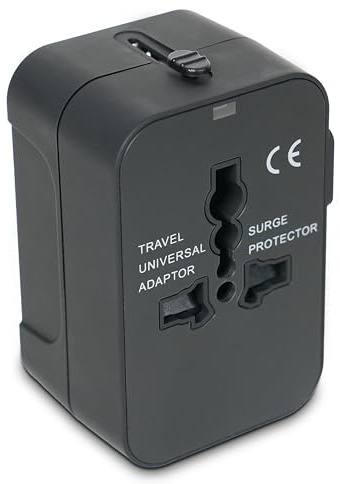 Adattatore Universale da Viaggio Internazionale | USA, UK, Europa, Australia e Giappone | Travel Adapter con Protezione Surge Integrata | Presa Universale Multistandard Compatto per Viaggi e Vacanze