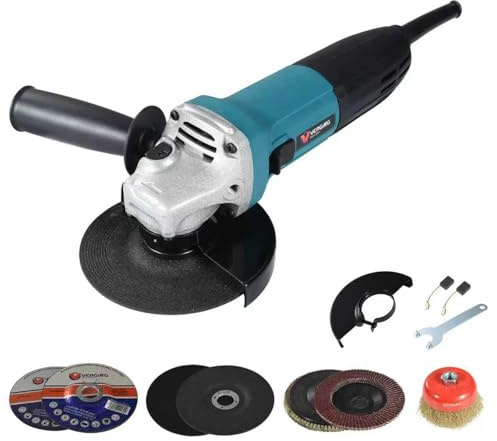 7.5 Amp Power Angle Grinder, 4-1/2 Inch Grinder Tool, 11000RPM, Electric Metal Grinder Tool, Small Corded Angle Grinder, Shockproof Handle for Cutting, Grinding, Polishing