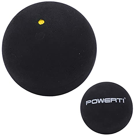 Hamwesh Squashbollar, 37 Mm Enkelprickiga Squashbollar med Högt Studsande Gummi, Nybörjarsquashbollar, Lätta för Tävlingsträning och Träningssport (enda gul prick)