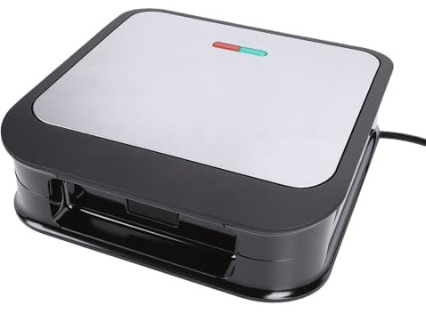 Jenivaint Macchina per Waffle Belga 4 Fette Ferro Antiaderente con Riscaldamento su Entrambi i Lati 850 W 9,3 X 9,3 Pollici Macchina per la Colazione Formato Famiglia per Panini Pancake Dormitorio