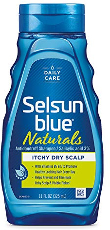 Selsun Blue Naturals Itchy Dry Scalp Anti-dandruff Shampoo, 11 fl. oz., Extra-Hydrating Formula Plus Vitamins B5 & E, Salicylic Acid 3%