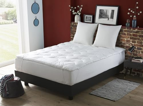 DODO - Surmatelas Ultra Confort 140x190 cm - pour Lit 2 Personnes - Micro-Respirant, Moelleux - Garnissage 100% Polyester Thermolite Reflex - 65% Polyester, 35% Coton - Lavable à 40°C