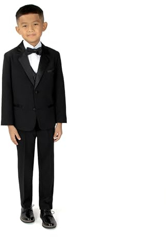Spring Notion Boys' Classic Fit Tuxedo Set, No Tail 14 Black