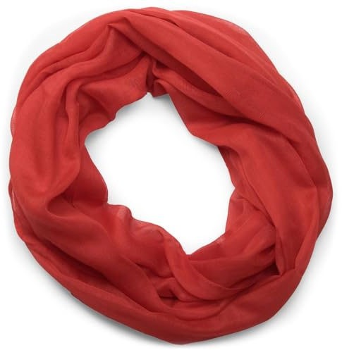 styleBREAKER bufanda tubular de un solo color, suave y ligera, unisex 01016069, color:Rojo
