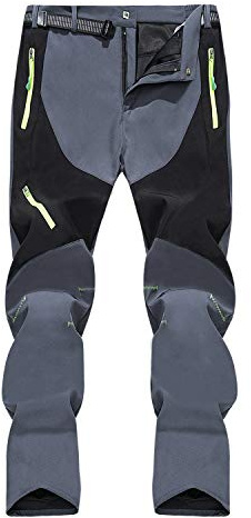 SUKUTU Hommes Outdoor Softshell Randonnée Pantalon Épaississement Pantalon en Molleton Chaud Imperméable Coupe-Vent Neige Ski Sport Pantalon Long
