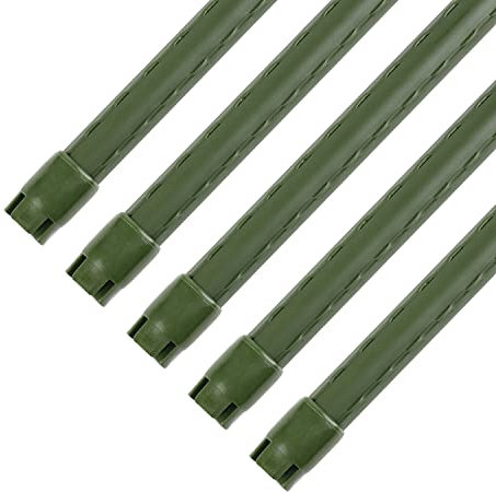 Sekey Tomaten Rankhilfe, Pflanzenstütze für Gurken, Bohnen, Himbeeren, Blumen, Kunststoff Beschichtetes Stahlrohr Rostfrei Pflanzenstäbe, 145 cm x 16 mm, 10 Stück